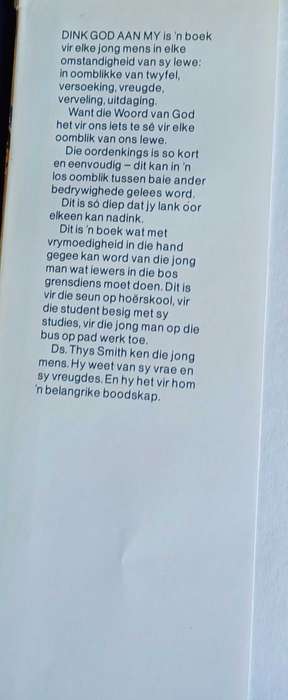 Dink God aan my deur Thys Smith