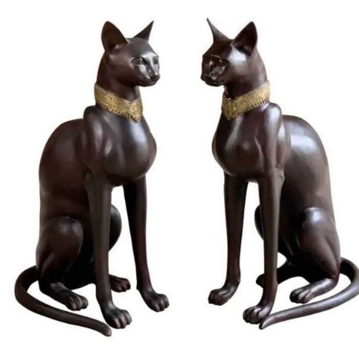 PAIR OF VINTAGE FRENCH BRONZE EGYPTIAN CATS