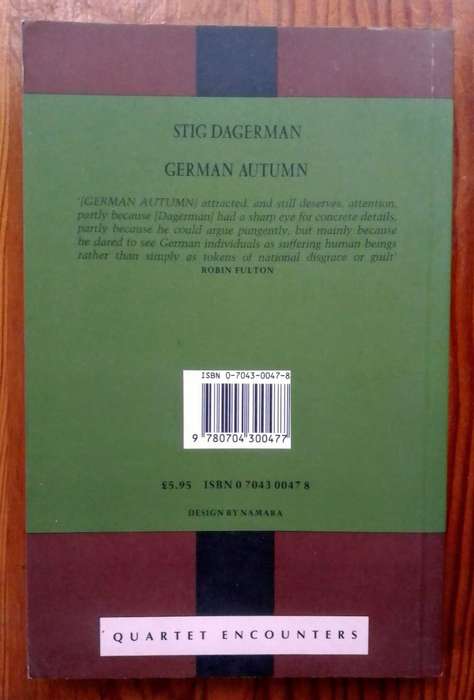 German Autumn by Stig Dagerman (Quartet Encounters)