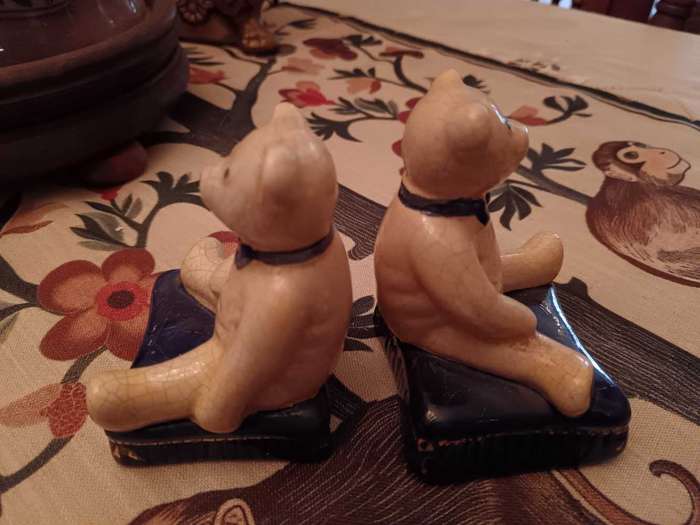 Porcelain Teddy Bear Book- Ends