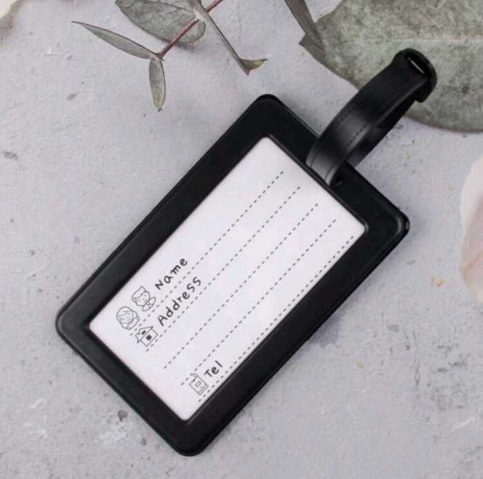 PVC Luggage Tag Identifier Card Holder Label Travel Bag Tag, 3 Pack