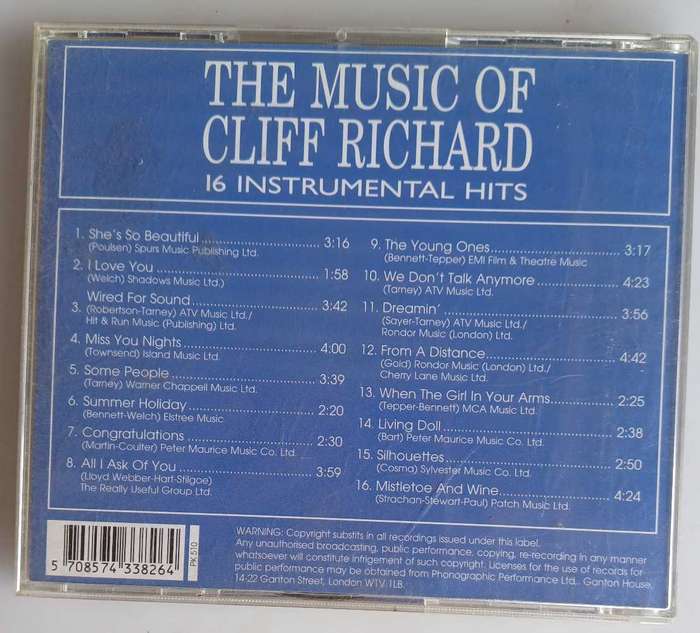 The music of Cliff Richard cd
