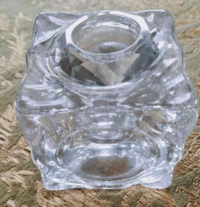 Pressed Glass  Inkwell with lid