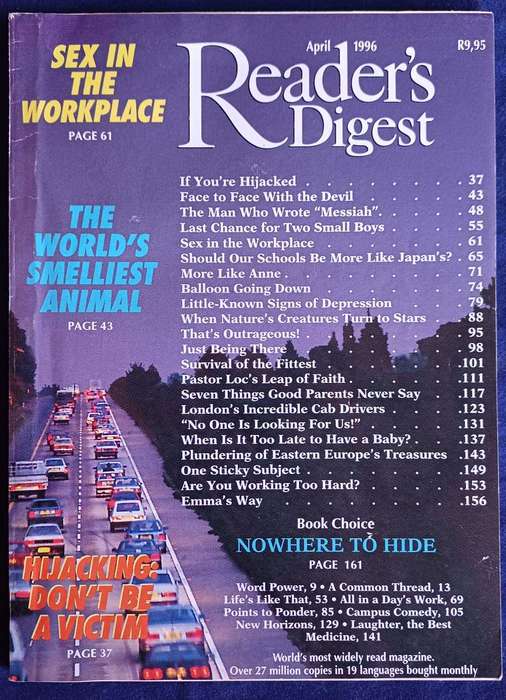 Reader's digest magazine April 1996