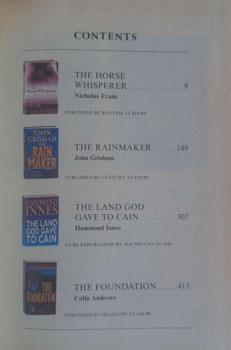Reader`s digest condensed book: The horse whisperer, The rainmaker, The land God gave to Cain