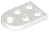 Lego (N) ~ Plate Modified 2 x 3 with Hole ~ [White]