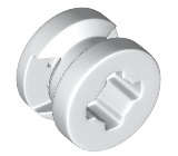 Lego (N) ~ Wheel 8mm D. x 6mm with Slot ~ [White]