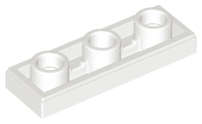 Lego (N) ~ Tile Modified 1 x 3 Inverted with Hole ~ [White]