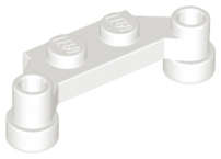 Lego (N) ~ Plate Modified 1 x 4 Offset ~ [White]