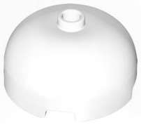 Lego (N) ~ Brick Round 3 x 3 x 1 1/3 Dome Top - Open Stud ~ [White]