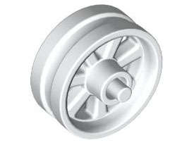 Lego (N) ~ Wheel 15mm D. x 6mm City Motorcycle ~ [White]