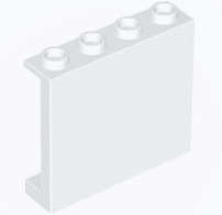 Lego (N) ~ Panel 1 x 4 x 3 with Side Supports - Hollow Studs ~ [White]