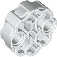Lego (N) ~ Technic Axle Connector Block Round with 2 Pin Holes and 3 Axle Holes (Hero Fact ~ [White]