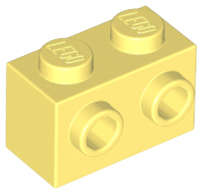 Lego (N) ~ Brick Modified 1 x 2 with Studs on 1 Side ~ [Bright Light Yellow]