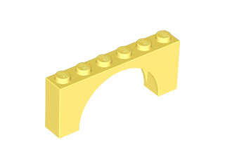 Lego (N) ~ Arch 1 x 6 x 2 - Medium Thick Top without Reinforced Underside ~ [Bright Light Yellow]
