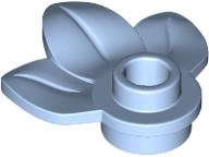 Lego (N) ~ Plant Plate Round 1 x 1 with 3 Layered Leaves ~ [Bright Light Blue]