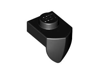 Lego (N) ~ Plate Modified 1 x 1 with Tooth Vertical ~ [Black]