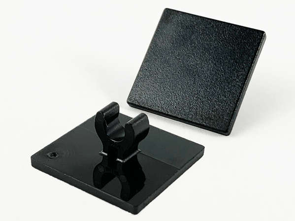 Lego (N) ~ Road Sign 2 x 2 Square with Open O Clip ~ [Black]