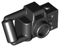 Lego USED - Black Minifigure Utensil Camera Handheld Style with Extended Bar Handle