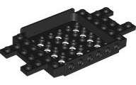 Lego (N) ~ Vehicle Base 6 x 12 x 1 with 5 x 6 Recessed Center 12 Holes and 1 x 2 Cutouts o ~ [Black]