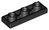 Lego (N) ~ Tile Modified 1 x 3 Inverted with Hole ~ [Black]