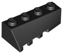 Lego (N) ~ Wedge 4 x 2 Sloped Right ~ [Black]