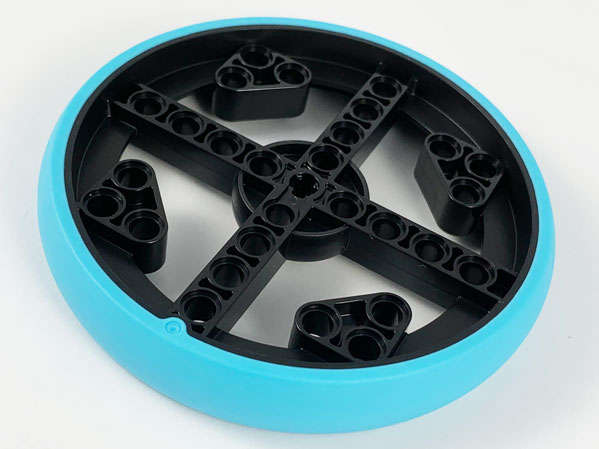 Lego (N) ~ Wheel 88 x 14 Technic with Axle Hole and 28 Pin Holes with Molded Medium Azure  ~ [Black]