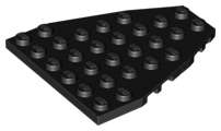 Lego (N) ~ Wedge Plate 7 x 6 with Stud Notches (Boat Bow Plate) ~ [Black]