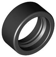 Lego (N) ~ Tire 14mm D. x 6mm Solid Smooth ~ [Black]