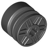 Lego (N) ~ Wheel 18mm D. x 14mm with Axle Hole Fake Bolts and Shallow Spokes ~ [Black]