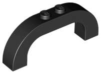Lego (N) ~ Arch 1 x 6 x 2 Curved Top ~ [Black]