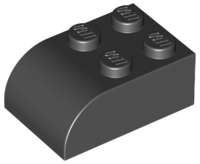 Lego Used - Slope Curved 3 x 2 with 4 Studs~ [Black]