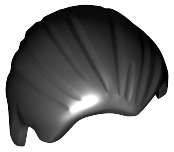 Lego (N) ~ Minifigure Hair Combed Front to Rear ~ [Black]