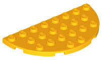 Lego (N) ~ Plate Round Half 4 x 8 ~ [Bright Light Orange]