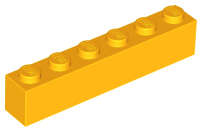Lego (N) ~ Brick 1 x 6 ~ [Bright Light Orange]