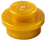 Lego (N) ~ Plate Round 1 x 1 ~ [Pearl Gold]