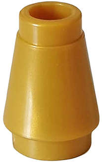 Lego (N) ~ Cone 1 x 1 with Top Groove ~ [Pearl Gold]