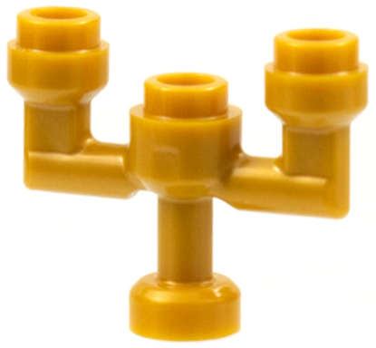 Lego (N) ~ Minifigure Utensil Candlestick / Candelabra ~ [Pearl Gold]