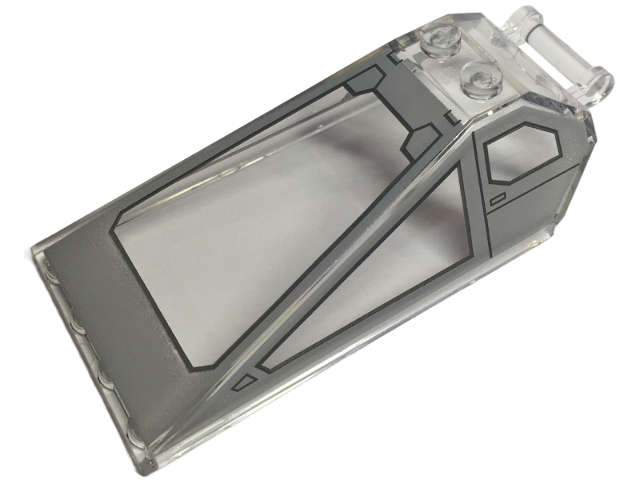 Lego (N) ~ Windscreen 8 x 4 x 2 with 2 Studs and Bar Handle with Light Bluish Gray C ~ [Trans-Clear]