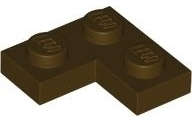 Lego (N) ~ Plate 2 x 2 Corner ~ [Dark Brown]