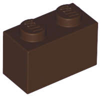 Lego (N) ~ Brick 1 x 2 ~ [Dark Brown]