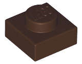 Lego (N) ~ Plate 1 x 1 ~ [Dark Brown]