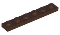 Lego (N) ~ Plate 1 x 6 ~ [Dark Brown]