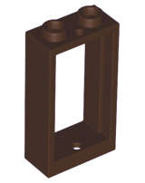 Lego (N) ~ Window 1 x 2 x 3 Flat Front ~ [Dark Brown]