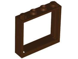 Lego (N) ~ Window 1 x 4 x 3 - No Shutter Tabs ~ [Dark Brown]