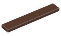 Lego (N) ~ Tile 1 x 6 ~ [Dark Brown]