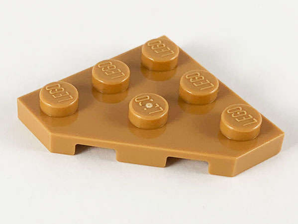 Lego (N) ~ Wedge Plate 3 x 3 Cut Corner ~ [Medium Nougat]