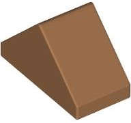 Lego (N) ~ Slope 45 2 x 1 Double with Bottom Stud Holder ~ [Medium Nougat]