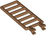 Lego (N) ~ Bar 7 x 3 with 2 Open O Clips (Ladder) ~ [Medium Nougat]