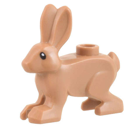 Lego (N) ~ Hare Standing with Black Eyes with White Pupils Pattern ~ [Medium Nougat]